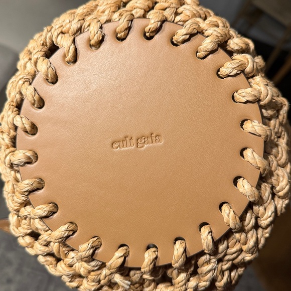 Cult Gaia Enya Interwoven Crochet Top Handle Basket Bag Natural - Picture 10 of 13